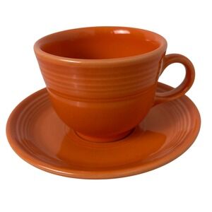 Fiesta Orange Cup & Saucer Set  Fiestaware HLC‎